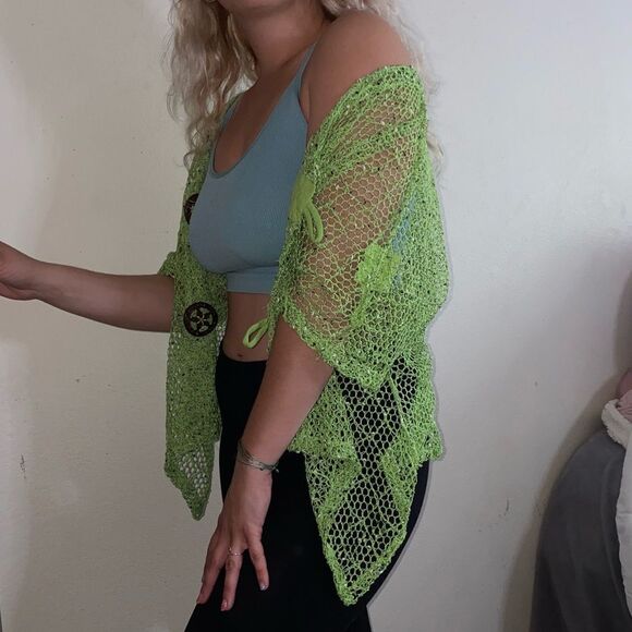 Green Fairy Core Beach Netted Swim Coverup - Picture 1 of 6